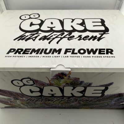 Cake 1oz flower bags with half pound boxes 